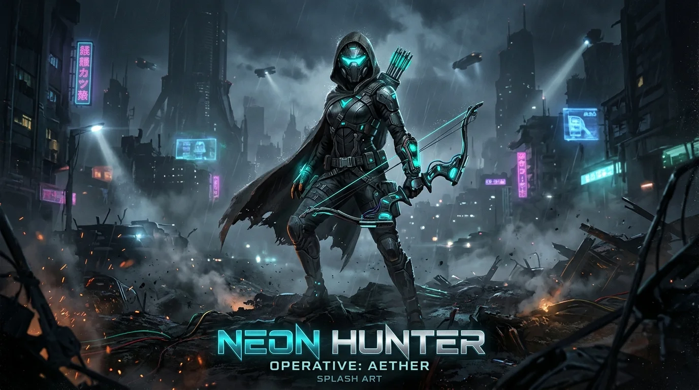Neon Hunter Operative Aether splash art