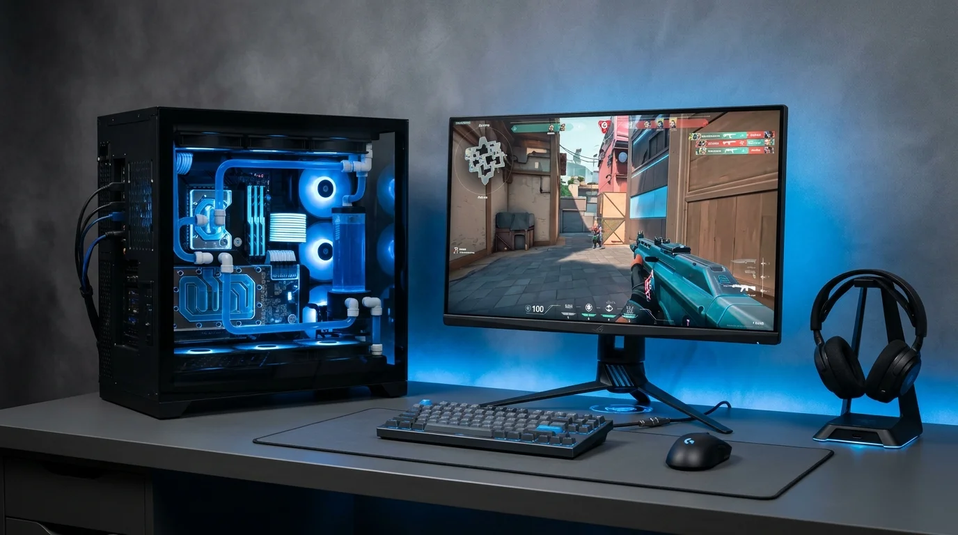 Workstation PC assemblata con sistema di raffreddamento a circuito chiuso